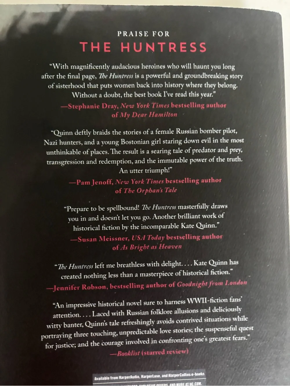 Kate Quinn The Huntress - soft cover book